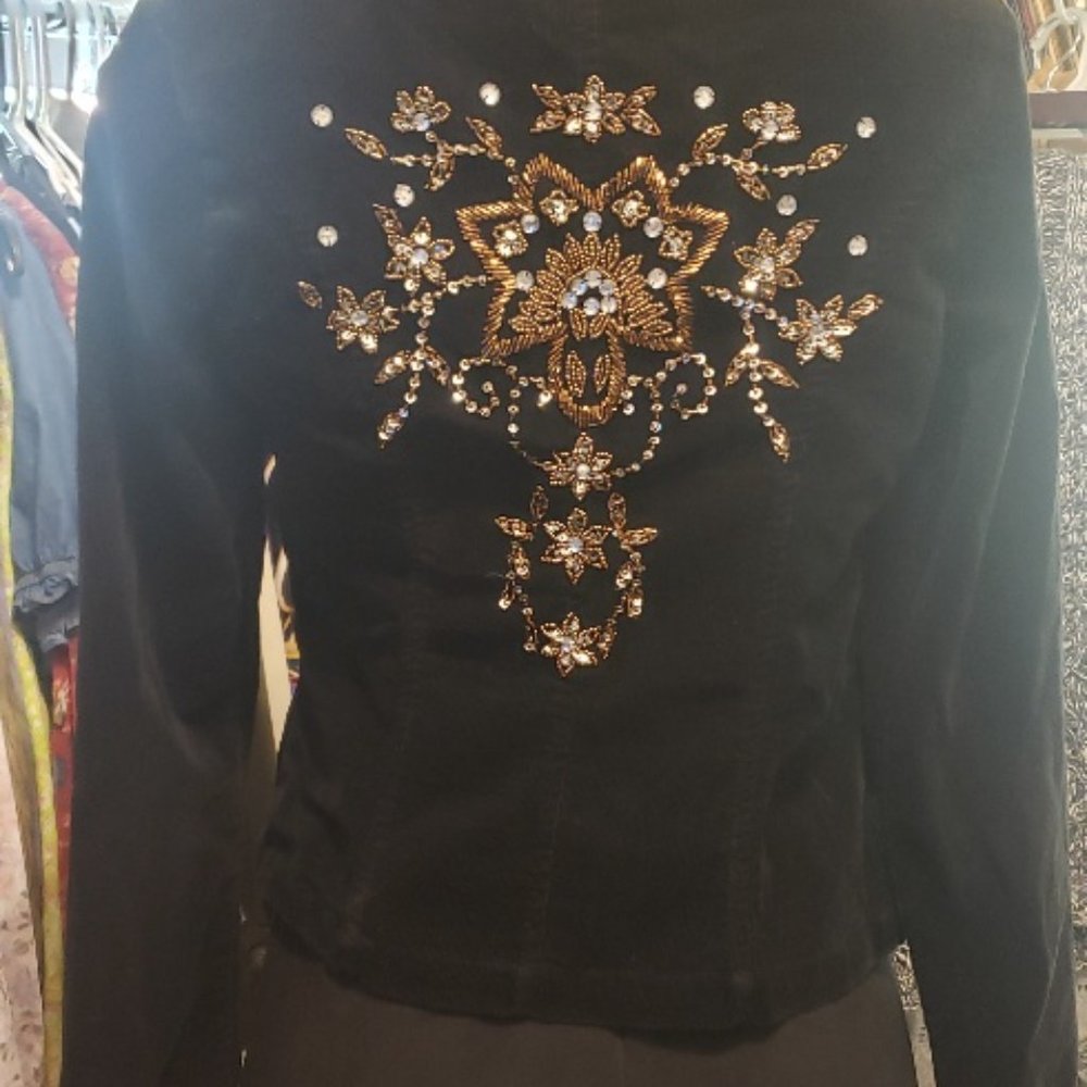 Cell Rhinestone Design Corduroy Jacket Size Small - Picture 5 of 5